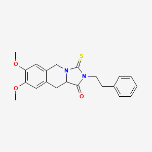 7,8-dimethoxy-2-(2-phenylethyl)-3-thioxo-2,3,10,10a-tetrahydroimidazo[1,5-b]isoquinolin-1(5H)-one