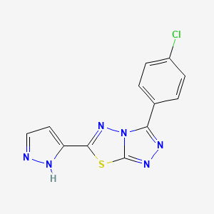 3-[3-(4-Chlorophenyl)-[1,2,4]triazolo[3,4-b][1,3,4]thiadiazol-6-yl]-1H-pyrazole