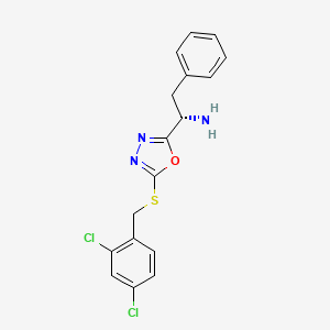 (1S)-1-{5-[(2,4-dichlorobenzyl)sulfanyl]-1,3,4-oxadiazol-2-yl}-2-phenylethanamine