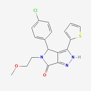 4-(4-chlorophenyl)-5-(2-methoxyethyl)-3-(thiophen-2-yl)-4,5-dihydropyrrolo[3,4-c]pyrazol-6(1H)-one