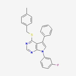 7-(3-fluorophenyl)-4-[(4-methylbenzyl)sulfanyl]-5-phenyl-7H-pyrrolo[2,3-d]pyrimidine