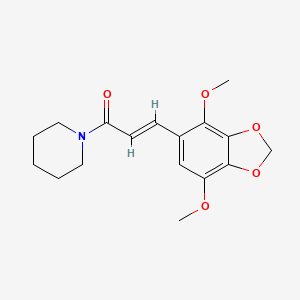 molecular formula C17H21NO5 B11463375 (2E)-3-(4,7-dimethoxy-1,3-benzodioxol-5-yl)-1-(piperidin-1-yl)prop-2-en-1-one 