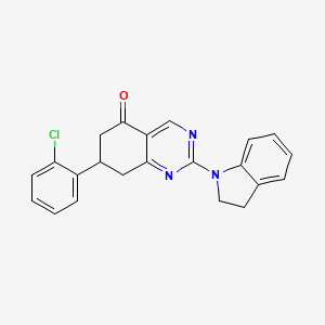 7-(2-chlorophenyl)-2-(2,3-dihydro-1H-indol-1-yl)-7,8-dihydroquinazolin-5(6H)-one