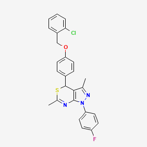 4-{4-[(2-Chlorobenzyl)oxy]phenyl}-1-(4-fluorophenyl)-3,6-dimethyl-1,4-dihydropyrazolo[3,4-d][1,3]thiazine