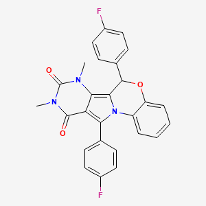 9,17-bis(4-fluorophenyl)-12,14-dimethyl-8-oxa-1,12,14-triazatetracyclo[8.7.0.02,7.011,16]heptadeca-2,4,6,10,16-pentaene-13,15-dione