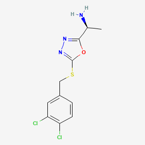 (1S)-1-{5-[(3,4-dichlorobenzyl)sulfanyl]-1,3,4-oxadiazol-2-yl}ethanamine