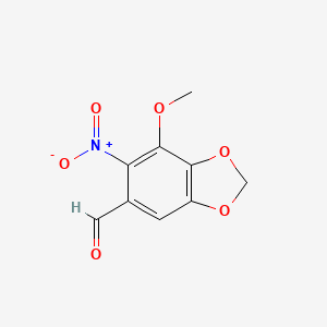 7-Methoxy-6-nitro-2H-1,3-benzodioxole-5-carbaldehyde