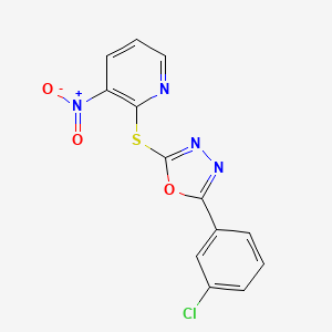 2-{[5-(3-Chlorophenyl)-1,3,4-oxadiazol-2-yl]sulfanyl}-3-nitropyridine