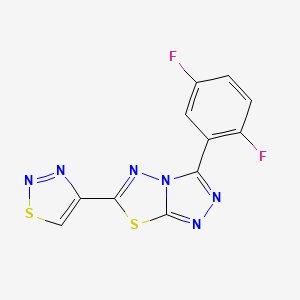 molecular formula C11H4F2N6S2 B11463542 3-(2,5-Difluorophenyl)-6-(1,2,3-thiadiazol-4-yl)[1,2,4]triazolo[3,4-b][1,3,4]thiadiazole 