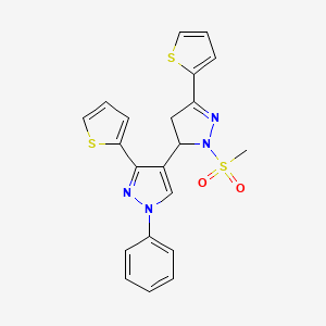 2-(methylsulfonyl)-1'-phenyl-3',5-di(thiophen-2-yl)-3,4-dihydro-1'H,2H-3,4'-bipyrazole