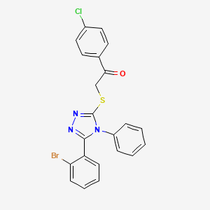 2-{[5-(2-bromophenyl)-4-phenyl-4H-1,2,4-triazol-3-yl]sulfanyl}-1-(4-chlorophenyl)ethanone