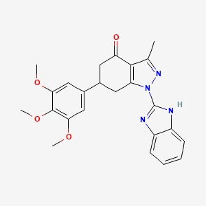 1-(1H-benzimidazol-2-yl)-3-methyl-6-(3,4,5-trimethoxyphenyl)-1,5,6,7-tetrahydro-4H-indazol-4-one