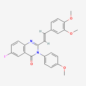 2-[(E)-2-(3,4-dimethoxyphenyl)ethenyl]-6-iodo-3-(4-methoxyphenyl)quinazolin-4(3H)-one