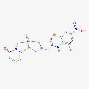 molecular formula C19H18Br2N4O4 B11463594 N-(2,6-dibromo-4-nitrophenyl)-2-(8-oxo-1,5,6,8-tetrahydro-2H-1,5-methanopyrido[1,2-a][1,5]diazocin-3(4H)-yl)acetamide 