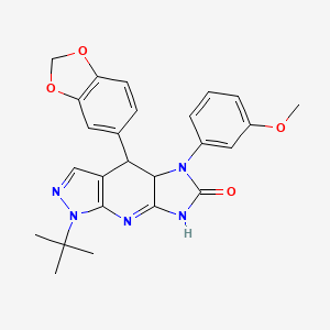 4-(1,3-benzodioxol-5-yl)-1-tert-butyl-5-(3-methoxyphenyl)-4,4a,5,7-tetrahydroimidazo[4,5-b]pyrazolo[4,3-e]pyridin-6(1H)-one