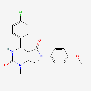 molecular formula C20H18ClN3O3 B11463638 4-(4-chlorophenyl)-6-(4-methoxyphenyl)-1-methyl-3,4,6,7-tetrahydro-1H-pyrrolo[3,4-d]pyrimidine-2,5-dione 