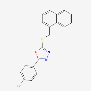 2-(4-Bromophenyl)-5-[(naphthalen-1-ylmethyl)sulfanyl]-1,3,4-oxadiazole