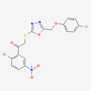 1-(2-Bromo-5-nitrophenyl)-2-({5-[(4-chlorophenoxy)methyl]-1,3,4-oxadiazol-2-yl}sulfanyl)ethanone