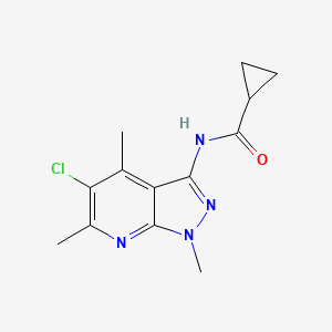 molecular formula C13H15ClN4O B11463660 N-(5-chloro-1,4,6-trimethyl-1H-pyrazolo[3,4-b]pyridin-3-yl)cyclopropanecarboxamide 