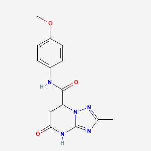 molecular formula C14H15N5O3 B11463678 N-(4-methoxyphenyl)-2-methyl-5-oxo-4,5,6,7-tetrahydro[1,2,4]triazolo[1,5-a]pyrimidine-7-carboxamide 