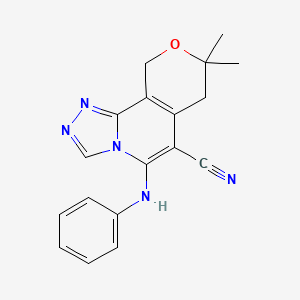 8,8-dimethyl-5-(phenylamino)-7,10-dihydro-8H-pyrano[3,4-c][1,2,4]triazolo[4,3-a]pyridine-6-carbonitrile