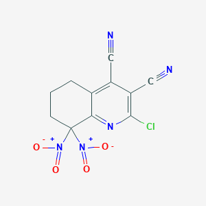 molecular formula C11H6ClN5O4 B11463693 2-Chloro-8,8-dinitro-5,6,7,8-tetrahydroquinoline-3,4-dicarbonitrile 