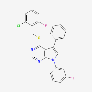 4-[(2-chloro-6-fluorobenzyl)sulfanyl]-7-(3-fluorophenyl)-5-phenyl-7H-pyrrolo[2,3-d]pyrimidine