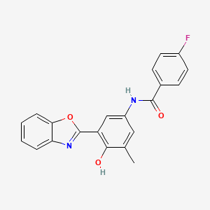 N-[3-(1,3-benzoxazol-2-yl)-4-hydroxy-5-methylphenyl]-4-fluorobenzamide