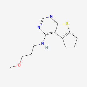 N-(3-Methoxypropyl)-7-thia-9,11-diazatricyclo[6.4.0.0{2,6}]dodeca-1(8),2(6),9,11-tetraen-12-amine