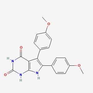 molecular formula C20H17N3O4 B11463816 5,6-bis(4-methoxyphenyl)-1H-pyrrolo[2,3-d]pyrimidine-2,4(3H,7H)-dione 