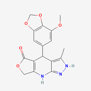 4-(7-methoxy-1,3-benzodioxol-5-yl)-3-methyl-1,4,7,8-tetrahydro-5H-furo[3,4-b]pyrazolo[4,3-e]pyridin-5-one