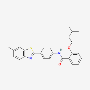 N-[4-(6-methyl-1,3-benzothiazol-2-yl)phenyl]-2-(3-methylbutoxy)benzamide