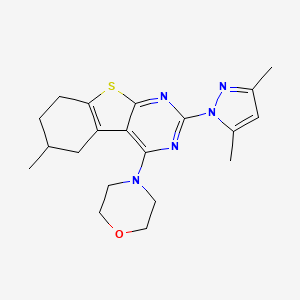 2-(3,5-dimethyl-1H-pyrazol-1-yl)-6-methyl-4-(morpholin-4-yl)-5,6,7,8-tetrahydro[1]benzothieno[2,3-d]pyrimidine