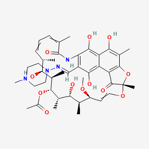 molecular formula C₄₃H₅₈N₄O₁₂ B1146385 25-Deacetyl-23-acetyl Rifampicin CAS No. 1416773-23-3