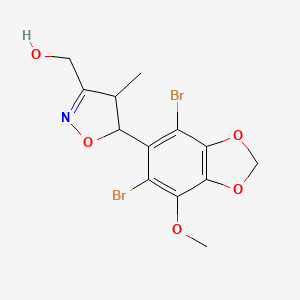 [5-(4,6-Dibromo-7-methoxy-1,3-benzodioxol-5-yl)-4-methyl-4,5-dihydro-1,2-oxazol-3-yl]methanol