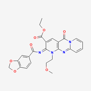 ethyl 6-(1,3-benzodioxole-5-carbonylimino)-7-(2-methoxyethyl)-2-oxo-1,7,9-triazatricyclo[8.4.0.03,8]tetradeca-3(8),4,9,11,13-pentaene-5-carboxylate