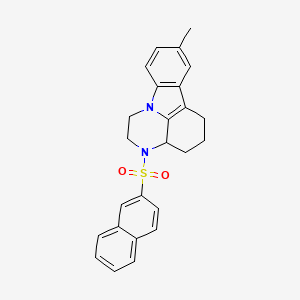 8-methyl-3-(naphthalen-2-ylsulfonyl)-2,3,3a,4,5,6-hexahydro-1H-pyrazino[3,2,1-jk]carbazole