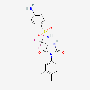 4-amino-N-[1-(3,4-dimethylphenyl)-2,5-dioxo-4-(trifluoromethyl)imidazolidin-4-yl]benzenesulfonamide