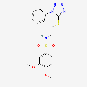 3,4-dimethoxy-N-{2-[(1-phenyl-1H-tetrazol-5-yl)sulfanyl]ethyl}benzenesulfonamide