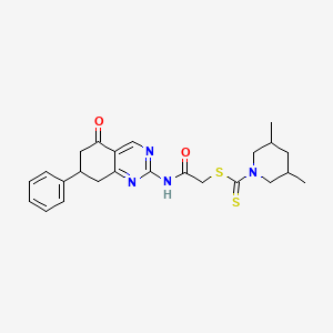 2-Oxo-2-[(5-oxo-7-phenyl-5,6,7,8-tetrahydroquinazolin-2-yl)amino]ethyl 3,5-dimethylpiperidine-1-carbodithioate