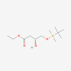 molecular formula C₁₃H₂₄O₅ B1146389 (3R)-4-[[(1,1-Dimethylethyl)dimethylsilyl]oxy]-3-hydroxy-butanoic Acid Ethyl Ester CAS No. 188635-30-5