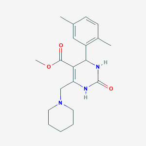 molecular formula C20H27N3O3 B11463911 Methyl 4-(2,5-dimethylphenyl)-2-oxo-6-(piperidin-1-ylmethyl)-1,2,3,4-tetrahydropyrimidine-5-carboxylate 