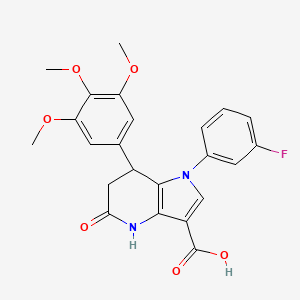 1-(3-fluorophenyl)-5-hydroxy-7-(3,4,5-trimethoxyphenyl)-6,7-dihydro-1H-pyrrolo[3,2-b]pyridine-3-carboxylic acid