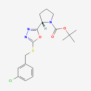 (S)-2-[5-(3-Chloro-benzylsulfanyl)-[1,3,4]oxadiazol-2-yl]-pyrrolidine-1-carboxylic acid tert-butyl ester