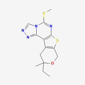 14-ethyl-14-methyl-7-methylsulfanyl-13-oxa-10-thia-3,4,6,8-tetrazatetracyclo[7.7.0.02,6.011,16]hexadeca-1(9),2,4,7,11(16)-pentaene