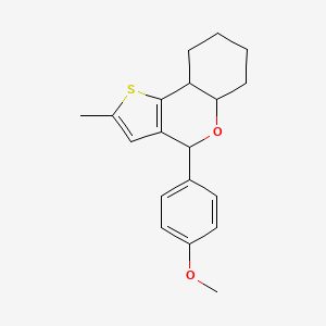 molecular formula C19H22O2S B11463970 4-(4-methoxyphenyl)-2-methyl-5a,6,7,8,9,9a-hexahydro-4H-thieno[3,2-c]chromene 