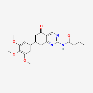 2-methyl-N-[5-oxo-7-(3,4,5-trimethoxyphenyl)-5,6,7,8-tetrahydroquinazolin-2-yl]butanamide