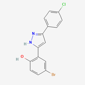 4-bromo-2-[5-(4-chlorophenyl)-1H-pyrazol-3-yl]phenol