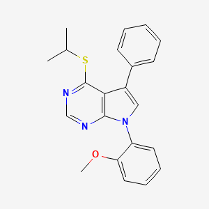 7-(2-methoxyphenyl)-5-phenyl-4-(propan-2-ylsulfanyl)-7H-pyrrolo[2,3-d]pyrimidine