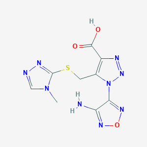 1-(4-amino-1,2,5-oxadiazol-3-yl)-5-{[(4-methyl-4H-1,2,4-triazol-3-yl)sulfanyl]methyl}-1H-1,2,3-triazole-4-carboxylic acid